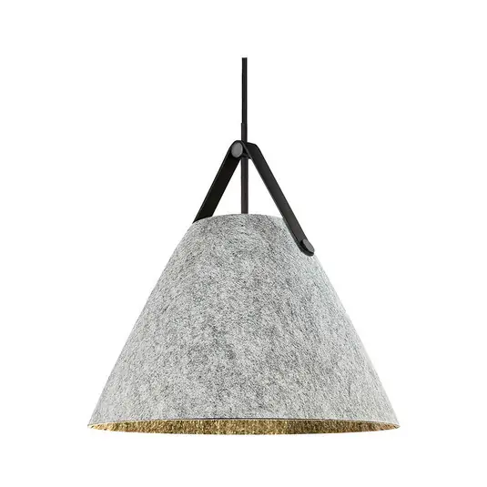 Lampada a sospensione Strap, grigio chiaro, Ø 36 cm, metallo/pelle Consegna Rapida