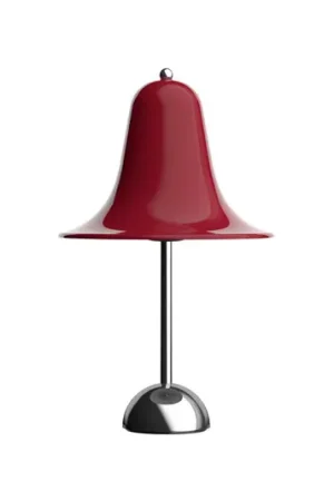 Lampada da tavolo Verpan Pantop, rosso ciliegia, altezza 23 cm, metallo Nuovo Arrivo