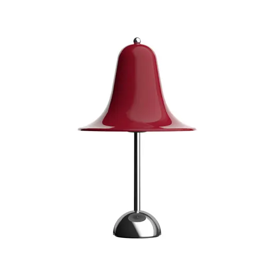 Lampada da tavolo Verpan Pantop, rosso ciliegia, altezza 23 cm, metallo Nuovo Arrivo