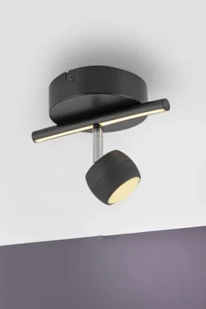 Consegna Rapida JUST LIGHT. Faretto da soffitto a LED Jarik, a 1 luce, nero, 3.000 K