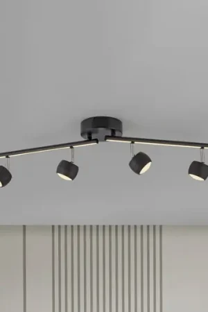 Professionale JUST LIGHT. Faretto da soffitto a LED Jarik, a 4 luci, nero, 3.000 K