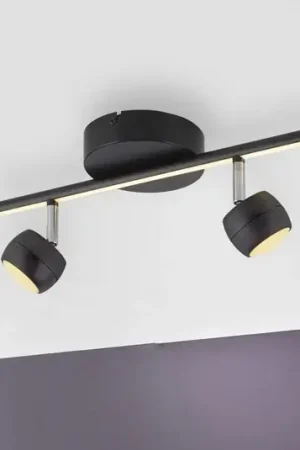 Prezzo Ridotto JUST LIGHT. Faretto da soffitto a LED Jarik, a 2 luci, nero, 3.000 K