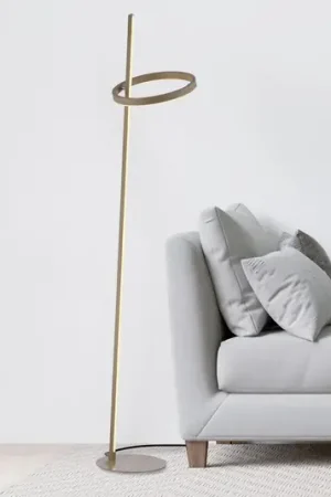 JUST LIGHT. Lampada LED da pavimento Ritus sabbia, ferro, dimmerabile, 3.000 K Popolare
