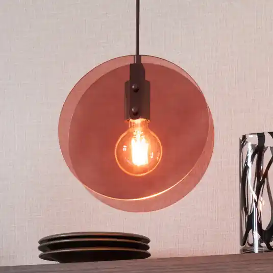 Occasione Imperdibile IT‘S ABOUT ROMI Lampada a sospensione Toledo, marrone, Ø 25 cm