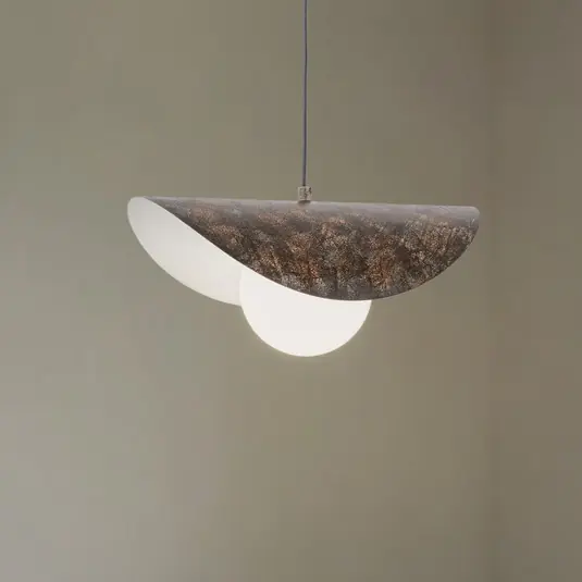 Lampada a sospensione Vatoz, a 1 luce, nera, Ø 40 cm, metallo/vetro Prezzo Ridotto