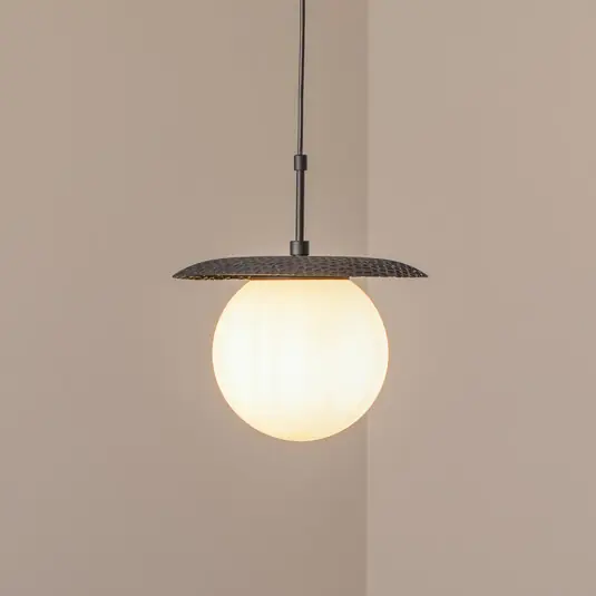 Lampada a sospensione Anemon, nero, vetro, Ø 30 cm, E27 Nuovo Arrivo