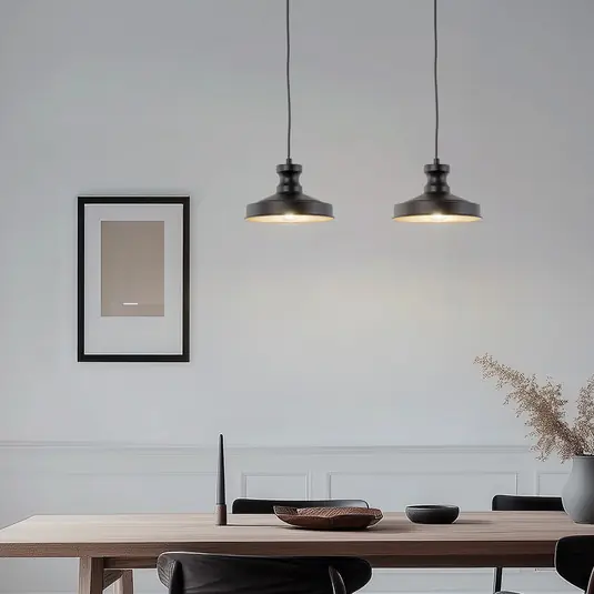 Prezzo Conveniente Lampada a sospensione Berceste, nero, metallo, Ø 22 cm, E27