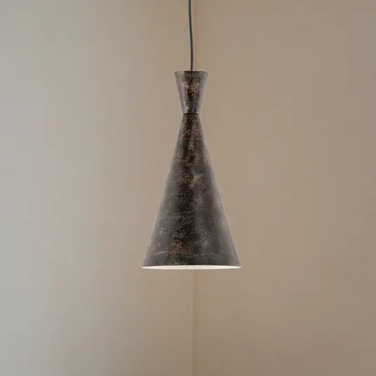 Lampada a sospensione Tom, nero-marrone, metallo, Ø 19 cm, E27 A Buon Prezzo