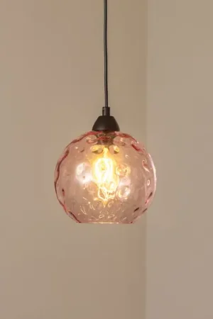 Lampada a sospensione Benek, rosa, vetro, Ø 20 cm, E27 Scelto Dai Clienti