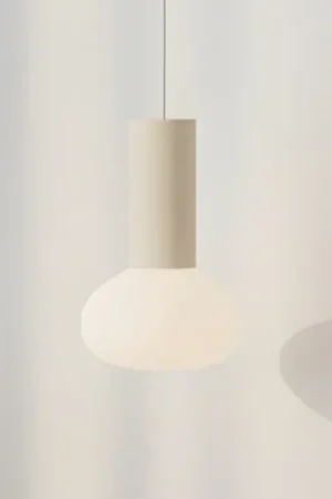 Lampada a sospensione Flo, beige, a 1 luce, vetro Compra Oggi Stesso