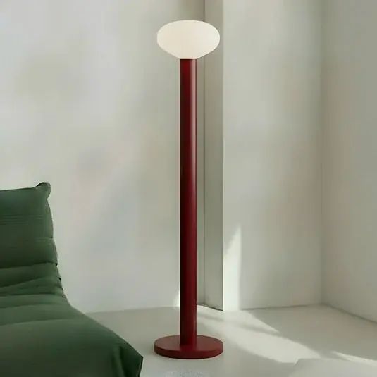 Saldi Piantana Flo, rossa, altezza 138 cm, a 1 luce, vetro