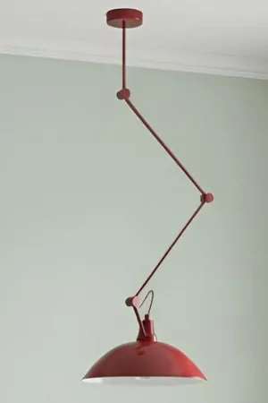 Lampada a sospensione Melos, rossa, Ø 36 cm, metallo Economico