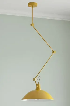 Novità Lampada a sospensione Melos, gialla, Ø 36 cm, metallo