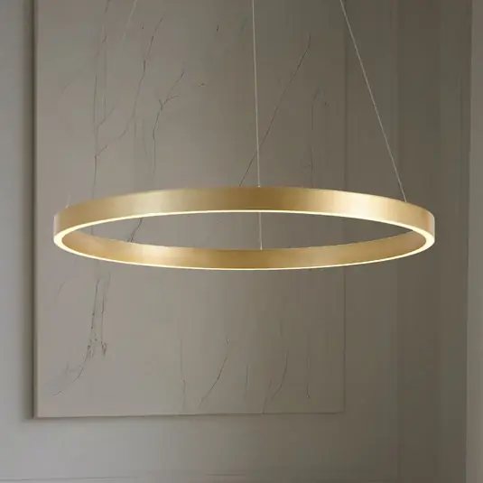 Esclusivo Lucande lampada LED a sospensione Yonam, Ø 80 cm, 1 luce, oro, CCT