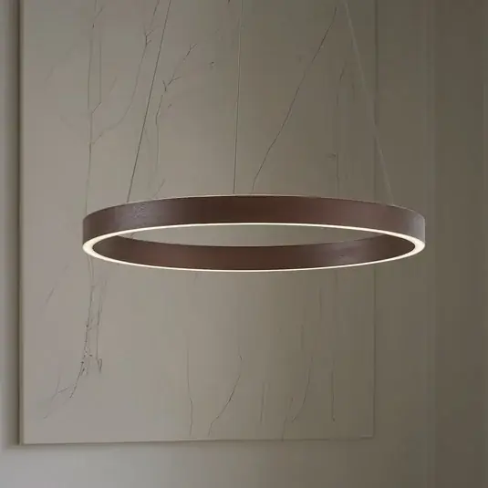 Lucande Lampada a sospensione a LED Yonam, Ø 60 cm, 1 luce, marrone, CCT Offerta