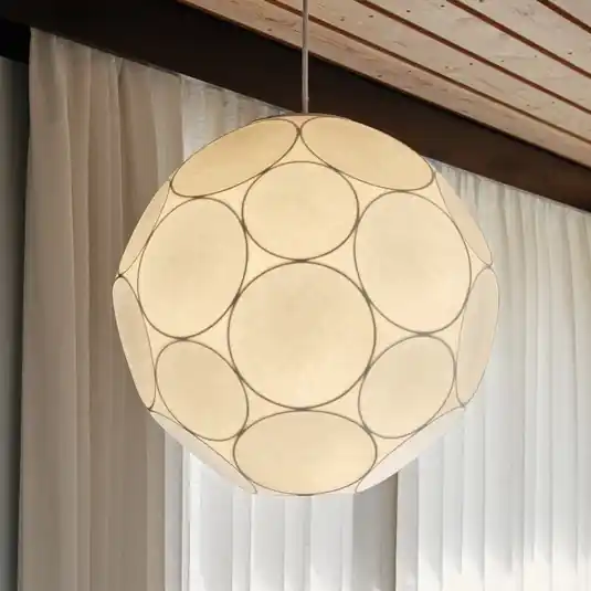 Economico Tom Dixon Lampada a sospensione Soft, Ø 45 cm, bianco, plastica, E27