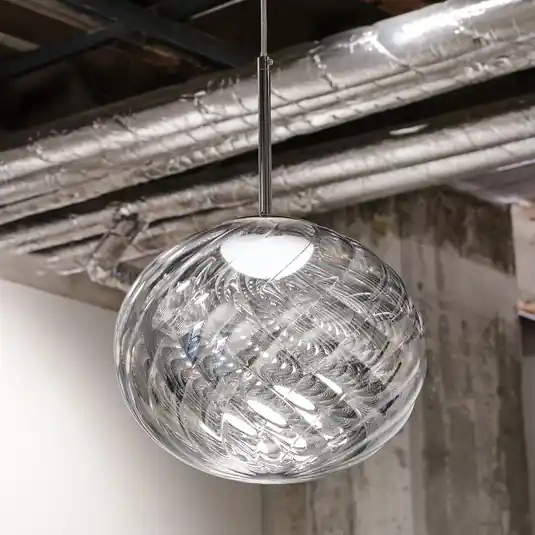 Tom Dixon lampada LED a sospensione Whirl, argento, 30 cm plastica dimmerabile Ultime Pezzi