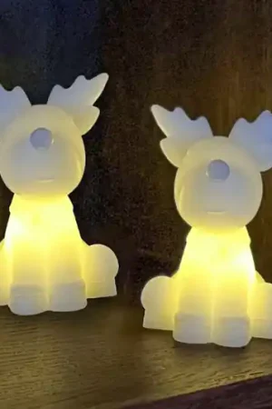 Figura decorativa LED Naja, bianca, altezza 9 cm, set da 2, cera Batteria Non Perdere