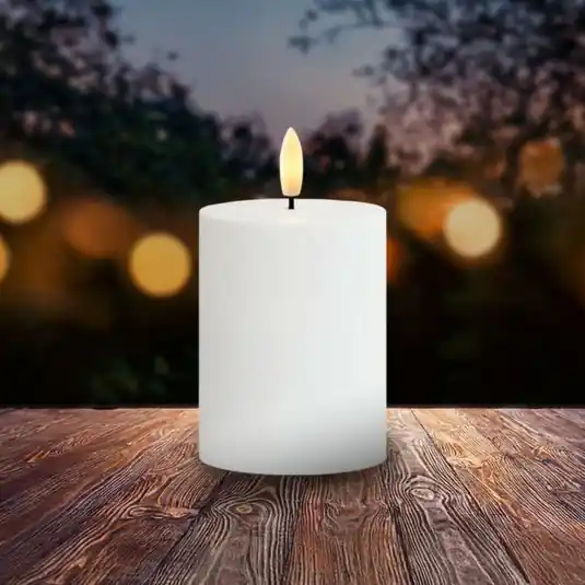 Candela LED Sille, alimentazione solare, altezza 10 cm, bianca, IP44 Soddisfatti O Rimborsati