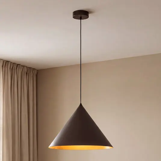 Must-Have Lampada a sospensione Cono, a 1 luce, Ø 50 cm, marrone, E27