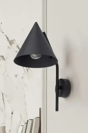 Applique Cono, a 1 luce, nera, E27 Vendita Finale