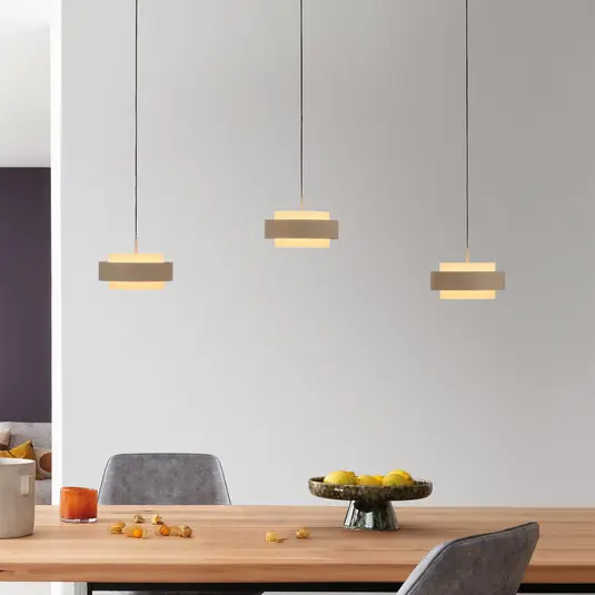 SCHÖNER WOHNEN Lampada LED a sospensione a sospensione Elmo, Sandbrise, a 3 Spedizione Espresso