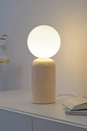 Bestseller Schöner Wohnen Lampada da tavolo Traventa, beige/bianco, G9