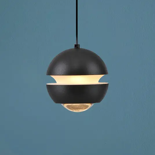 SCHÖNER WOHNEN Lampada LED a sospensione a 1 luce Lini, nera, 3.000K Super Prezzo