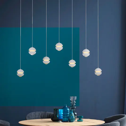 Ultima Occasione SCHÖNER WOHNEN Lampada LED a sospensione a 7 luci Lini bianca, 3.000 K