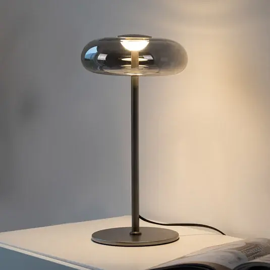 Must-Have Schöner Wohnen lampada LED da tavolo Posh, vetro fumé, 3.000 K