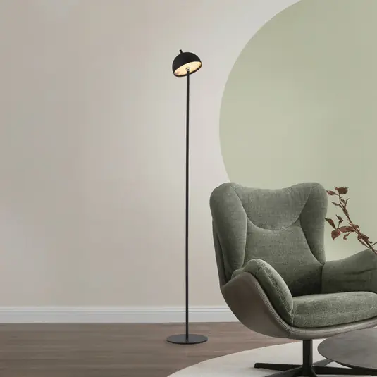 Pagamento Sicuro Schöner Wohnen Lampada LED da pavimento ricaricabile Bellis, nera, IP54
