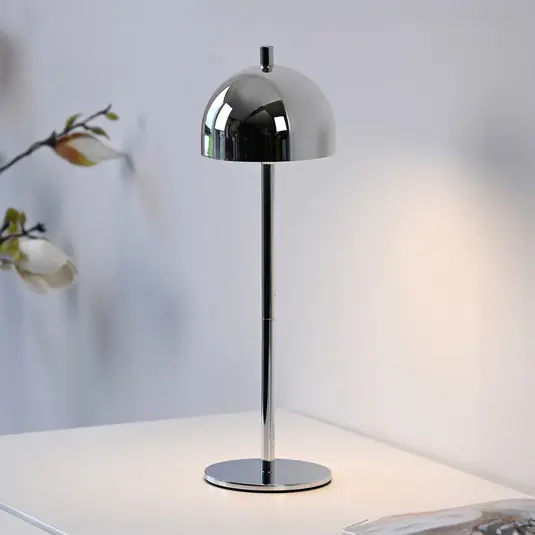 Popolare Schöner Wohnen lampada LED da tavolo a ricarica Bellies, cromata, IP54