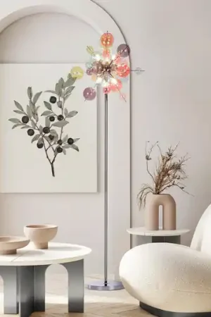 Piantana Explosion, vetro, colori pastello, cromata, G9 Must-Have