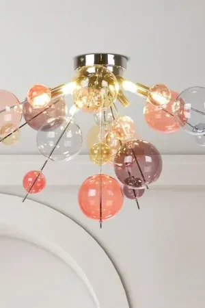 Plafoniera Explosion, Ø 57 cm, vetro, colori pastello, G9 Più Venduto