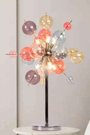 Ultimissimo Modello Lampada da tavolo Explosion, vetro, colori pastello, cromo, G9