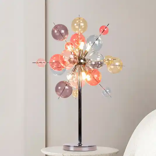 Ultimissimo Modello Lampada da tavolo Explosion, vetro, colori pastello, cromo, G9