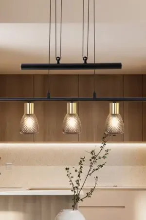 Bestseller Lampada a sospensione Lindita, a 5 luci, vetro, grigio fumo, E14, regolabile