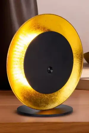 Nuova Collezione Lampada da tavolo LED ricaricabile Solan, nero/oro, solare, IP54