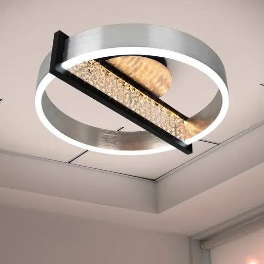 Esclusivo Plafoniere a LED Yvaris, argento, CCT, telecomando