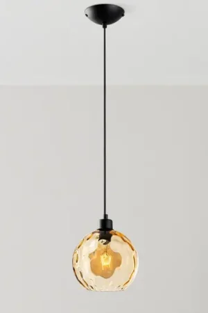 Lampada a sospensione Benek, gialla, vetro, Ø 20 cm, E27 Prezzo Basso