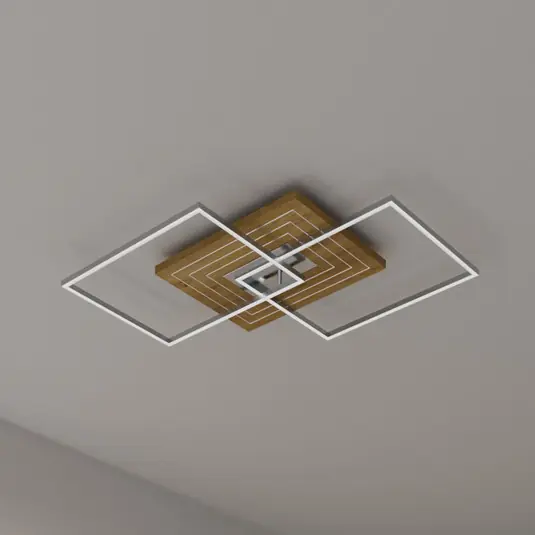 Plafone LED Inka L, lunghezza 75 cm, legno chiaro, dimmerabile Professionale