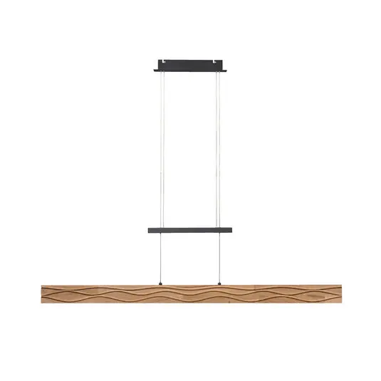 Lampada LED a sospensione Atacama, rovere/nero, legno, lunghezza 116 cm Più Venduto