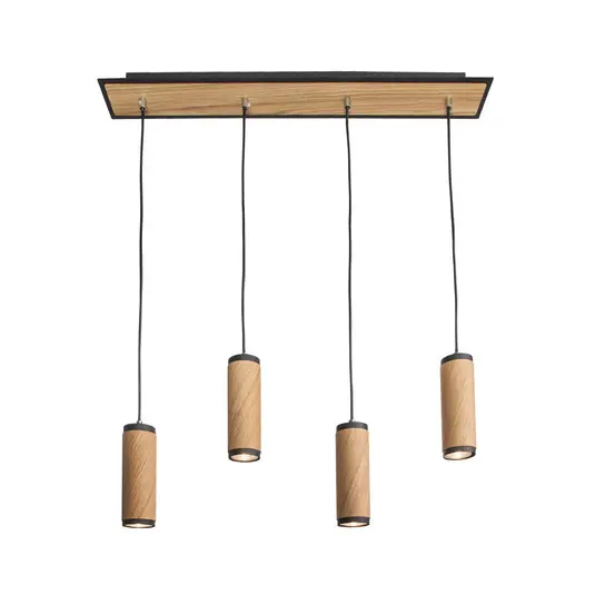 Offerta Speciale Lampada a sospensione Bolivia, legno, rovere, a 4 luci, 75 cm, GU10