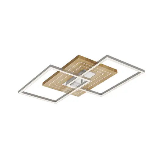 Ultimissimo Modello Plafone LED Inka S, lunghezza 50 cm, legno chiaro, dimmerabile