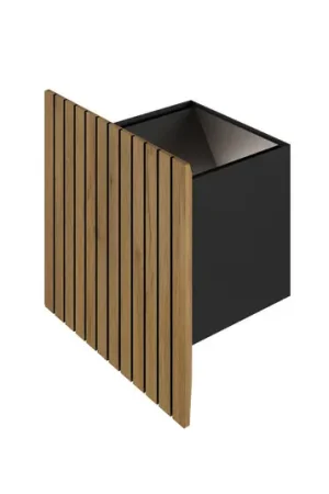 Applique a LED Inka S, rovere/nero, legno, altezza 15 cm Consegna Rapida