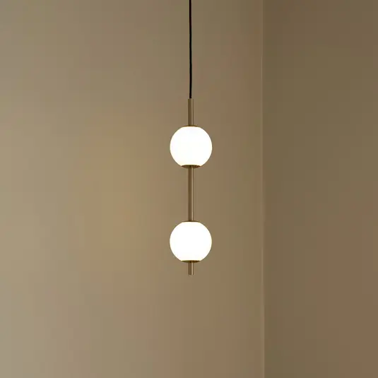 Lampada LED a sospensione UMAGE Audrey, color ottone, a 2 luci Ø 12 cm Spedito Oggi
