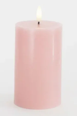 Candela LED Sille, rosa, altezza 13 cm, cera, funzionamento a batteria Di Tendenza