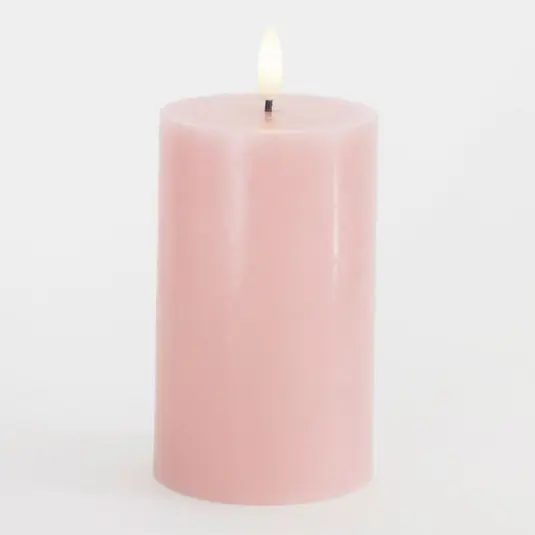 Candela LED Sille, rosa, altezza 13 cm, cera, funzionamento a batteria Di Tendenza