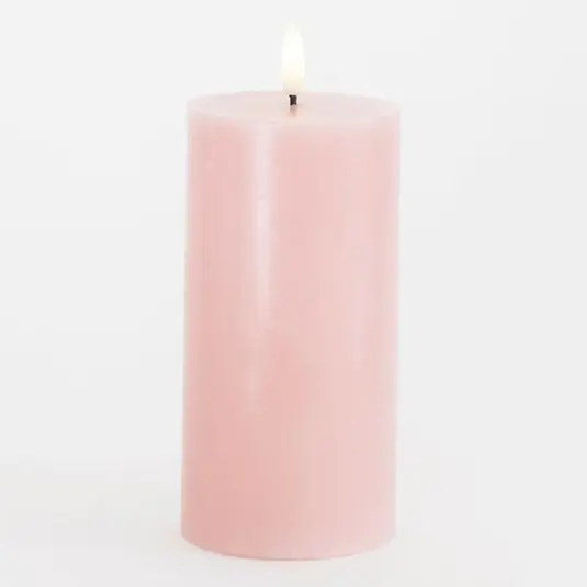 Pagamento Sicuro Candela LED Sille, rosa, altezza 15 cm, cera, funzionamento a batteria