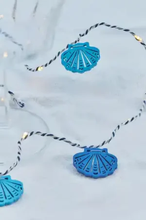 Ghirlanda luminosa LED Selma Clam, blu, 20 luci, alimentazione a batteria Novità